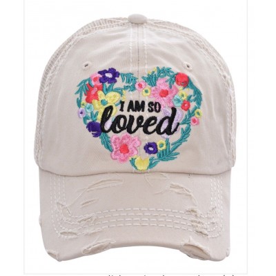 I Am So Loved Baseball Cap Western  Embroidered Distressed Stone Color Hat  eb-57953327